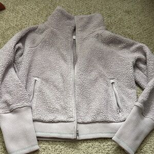 Athleta Women's Teddy Jacket in Light Purple cropped